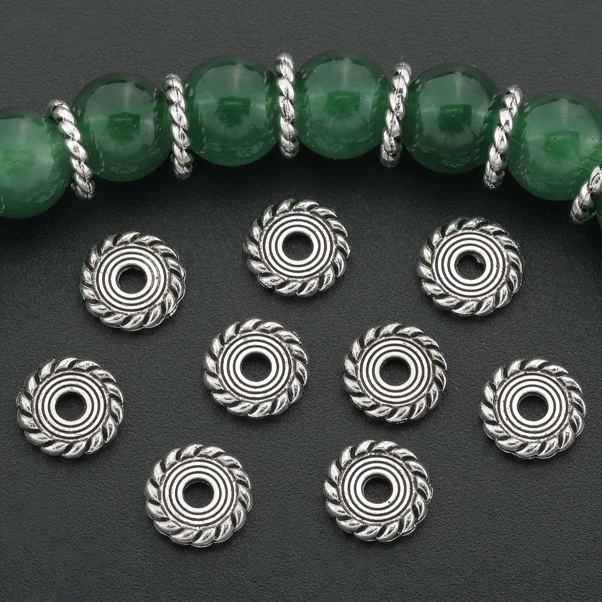 50pcs Spiral Pattern Alloy Spacer Beads for DIY Jewellery